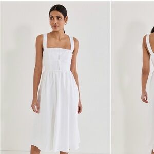 Reformation Tagliatelle White Linen Dress